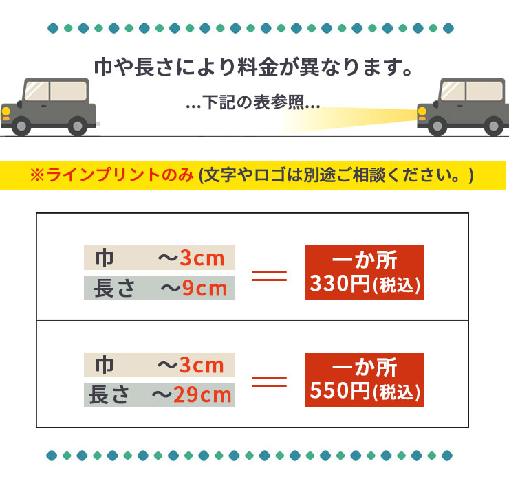 反射プリント料金表