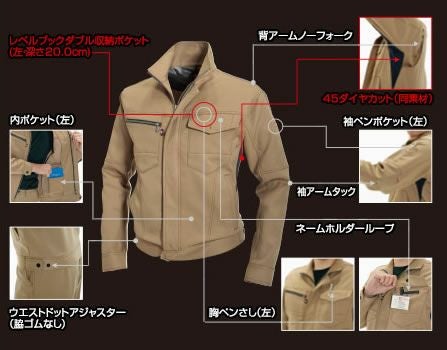 7081 ジャケット BURTLE バートル 秋冬作業服 作業着M～5L ポリエステル90％・綿10％ 日本製裏綿ツイル