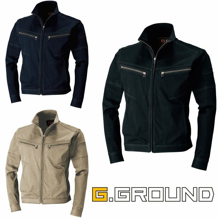 50093 ニット長袖ブルゾン 桑和 SOWA 秋冬作業服 作業着 S～3L 綿85％・ポリウレタン15％