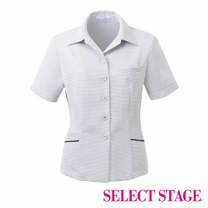SS752L 春夏半袖オーバーブラウス神馬本店（selectstage）事務服・制服