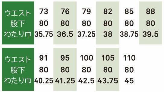 1028 ツータックカーゴパンツカ 桑和 SOWA 鳶服 作業着 73～110cm ポリエステル100％