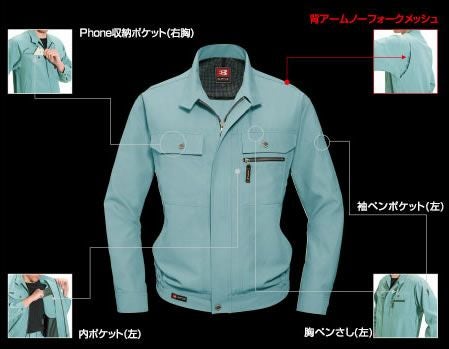 7031 長袖ブルゾン BURTLE バートル 春夏作業服 作業着 S～5L ポリエステル85％・綿15％ 日本製クールタッチトロピカル