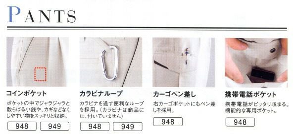 948 ツータックカーゴパンツ 桑和 SOWA 春夏作業服 作業着 70～130 ポリエステル85％・綿15％ サマー裏綿