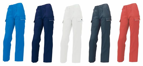 355981 レディースカーゴパンツ（ワンタック） kurodaruma クロダルマ 春夏作業服 作業着 61～80ｃｍ ポリエステル85％・綿15％