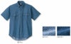87504 半袖シャツ（ボタンダウン） kurodaruma クロダルマ 春夏作業服 作業着 M～4L 綿100％ デニム