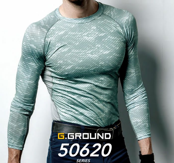 50620 長袖サポートシャツ 桑和 SOWA 春夏作業服 インナー コンプレッション S～3L ポリエステル90％・ポリウレタン10％