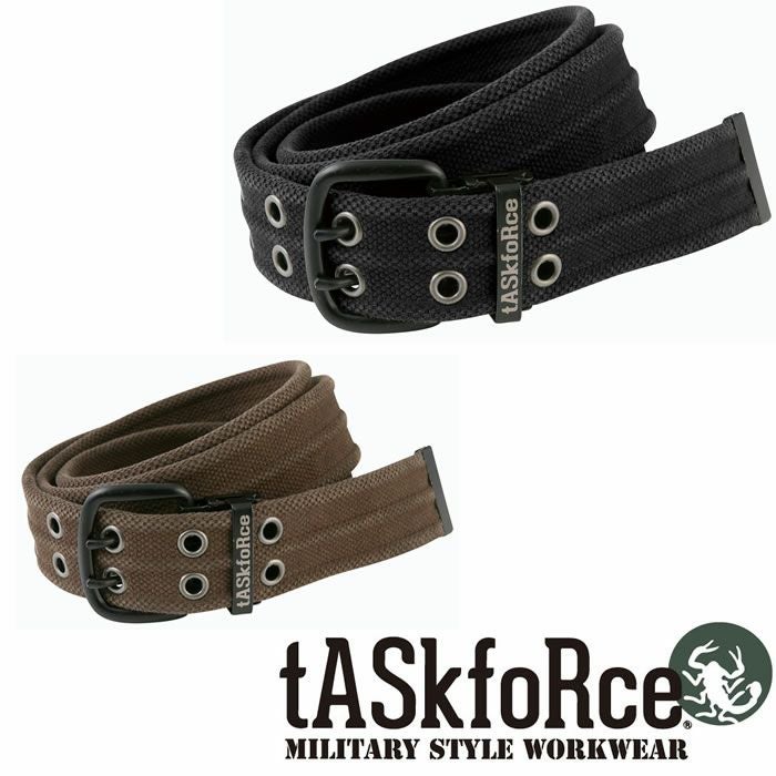 04008 tASkfoRce綿3つ畝Wピンブラック塗装ベルト tASkfoRce DAIRIKI 作業着 長さ120ｃｍ（フリーサイズ）巾3.8ｃｍ