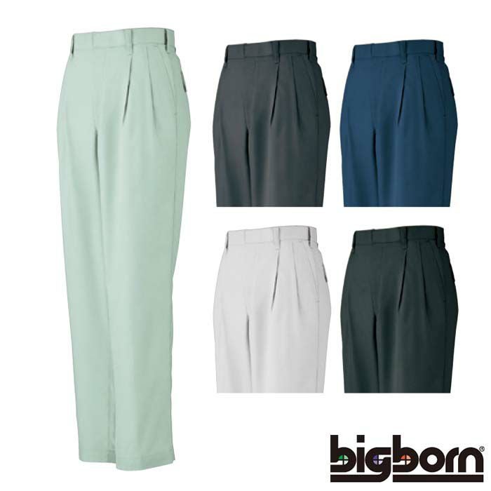 3871 ツータックパンツ ビッグボーン 秋冬作業服 作業着 73-120 ポリエステル80％・綿20％ 東レ ハードロックツイル®