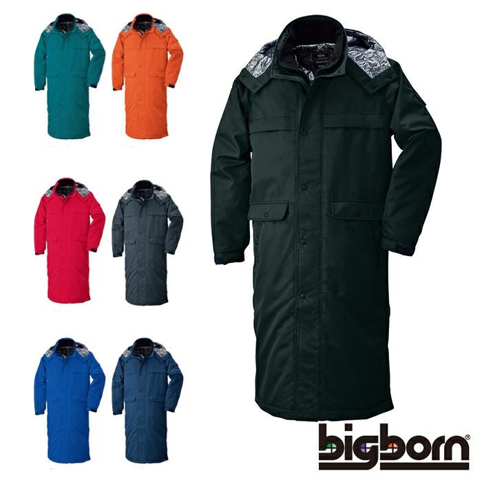 8389 スーパーロングコート ビッグボーン 秋冬作業服 作業着 S-5L ポリエステル100％ 裏地：メッシュ+アルミ+高機能綿（40g）キルト加工 マイクロタフタ
