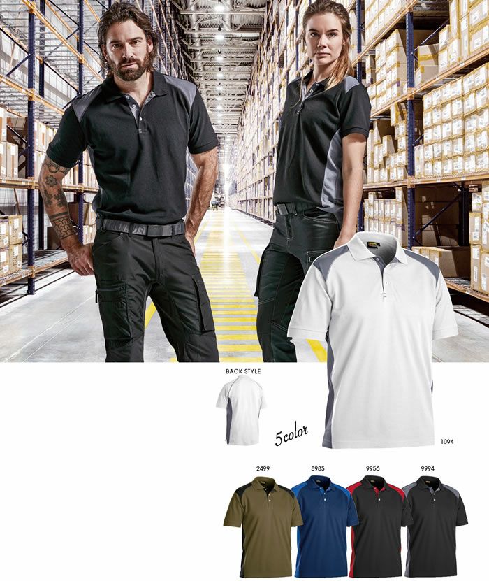 3324-1050 POLO SHIRT ビッグボーン BLAKLADER 秋冬作業服 作業着 XS-3LX 綿60％・ポリエステル40％ ピケ