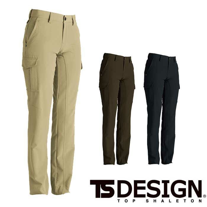 846141 ストレッチタフレディースカーゴパンツ TSDESIGN 藤和 作業服 秋冬 レディースカーゴパンツ 作業着 S～5L ポリエステル100％ ストレッチタフ