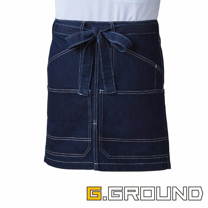 10110 ショートエプロン（腰巻き） 桑和 SOWA エプロン フリー 綿70％・ポリエステル30％(デニム9.8oz)