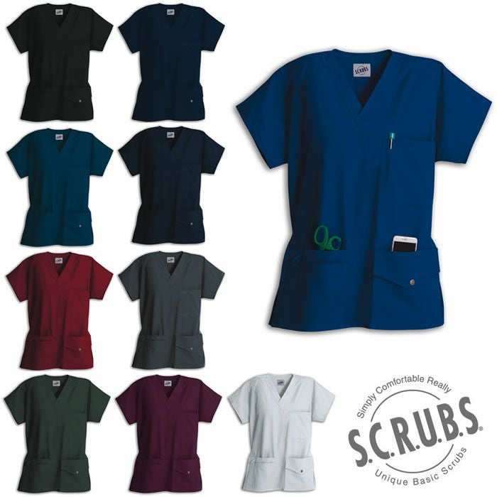 Z1J15 男女兼用スクラブ UNISEX6ポケットスナップトップ SCRUBS
