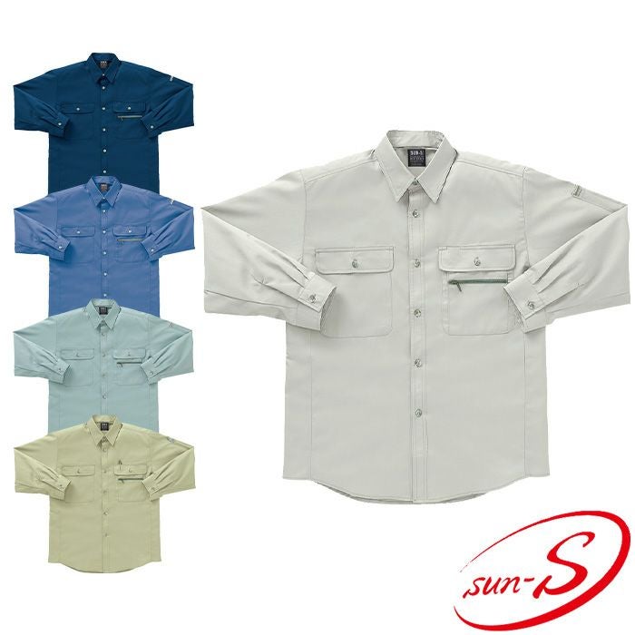 WA329 長袖トリカットシャツ SUN-S サンエス 春夏作業服 S～5L