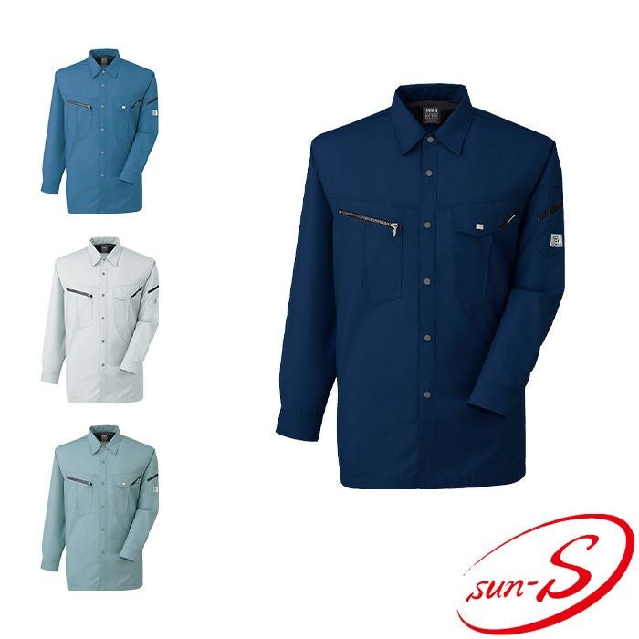 WA11169 長袖シャツ SUN-S サンエス 春夏作業服 S～5L ポリエステル64