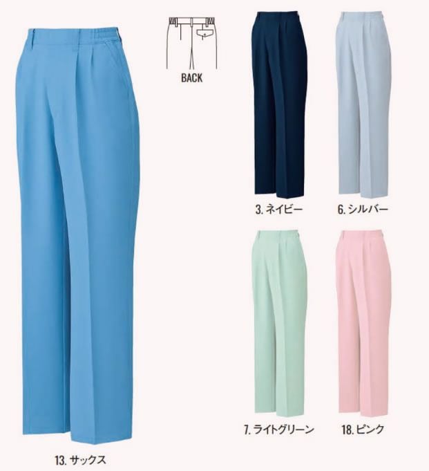 WA20778 レディースツータックパンツ SUN-S サンエス 秋冬 作業服 S～5L ポリエステル99％・複合繊維（ポリエステル）1％ ポリエステルツイル（制電糸混）