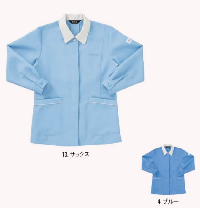 WA24112 長袖スモック SUN-S サンエス 秋冬 作業服 S～5L ポリエステル89％・アセテート10％・複合繊維（ポリエステル）1％ （再生ポリエステル65%） 低発塵エコ制電 裏アセテート（クララペット®IC使用）（制電糸混）