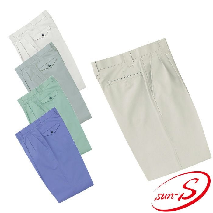 82. SANRISE PANTS×2、CAP×2セット WA824 ツータックパンツ SUN-S サンエス 春夏 作業服 70～120cm 綿60