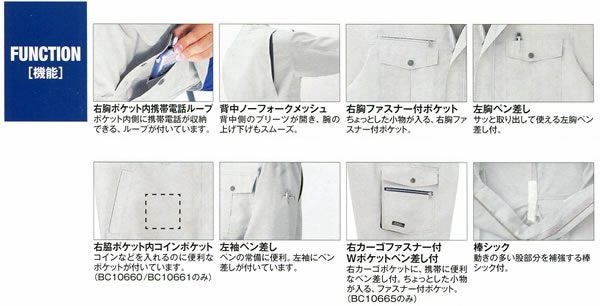 WA10661 長袖ブルゾン SUN-S サンエス 春夏作業服 SS～8L ポリエステル80％・綿20％ トロピカル