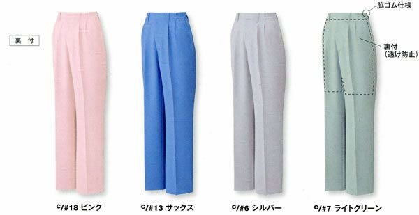 WA10778 レディースツータックパンツ SUN-S サンエス 春夏作業服 S～5L ポリエステル79％・綿20％・複合繊維（ポリエステル）１％ 強撚トロピカル