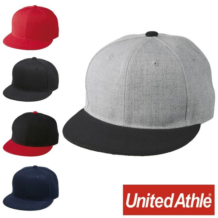 9664-01 フラットバイザースナップバックキャップ UnitedAthle ユナイテッドアスレ 作業服 作業着 フリー ポリエステル 100％