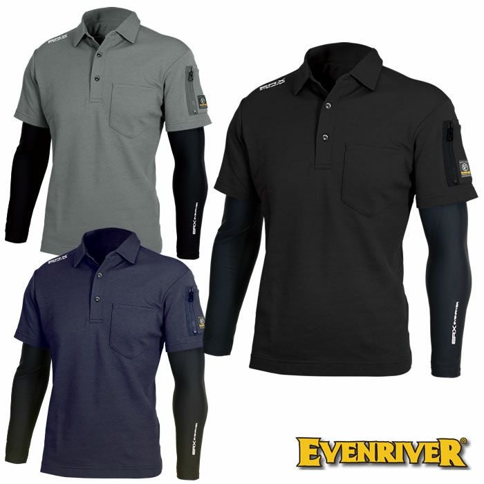 【非売品】フィーバー EVENRIVER|イーブンリバー|HY07 フェイクレイヤードポロシャツ|作業服