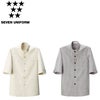 BA1224 5分袖スタンドカラーコート SEVEN UNIFORM セブンユニフォーム S～3L ギンガムチェック ポリエステル90%・綿10%