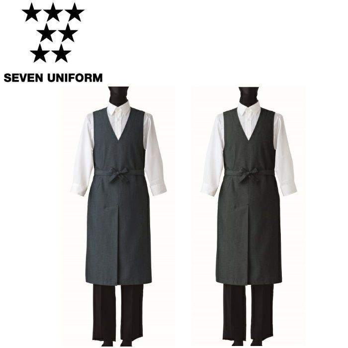 CS2348 エプロンドレス SEVEN UNIFORM セブンユニフォーム M～L 先染め