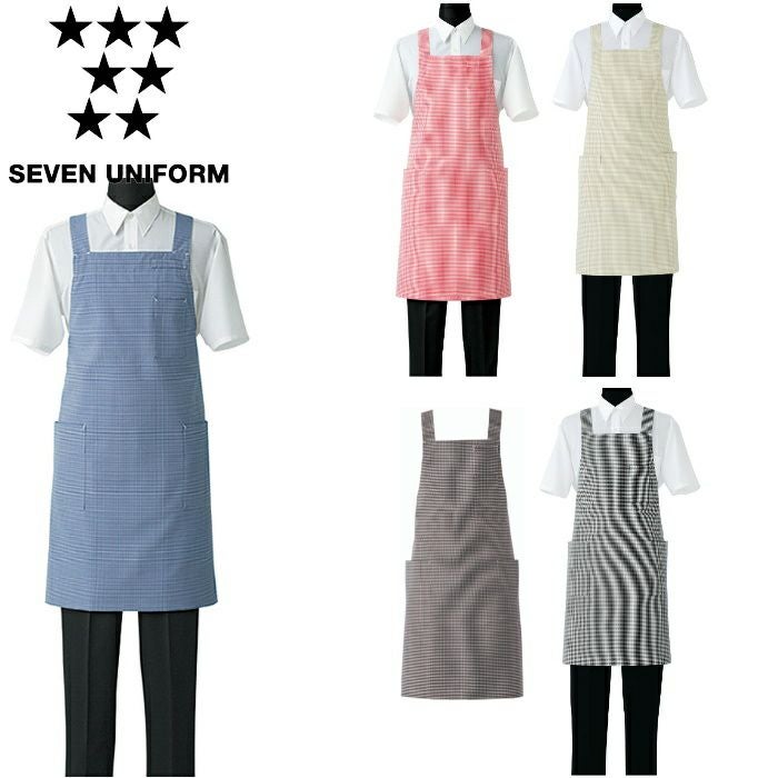 CT2572 エプロン SEVEN UNIFORM セブンユニフォーム M～L ギンガム
