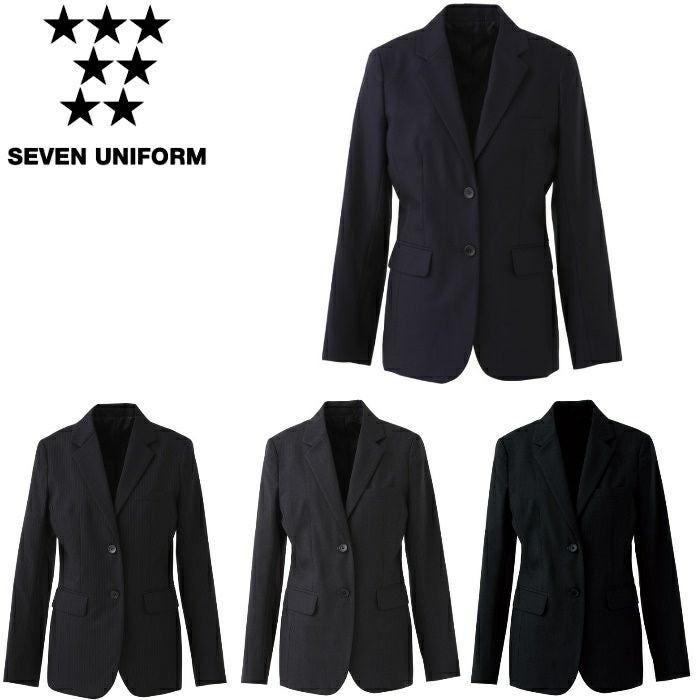 DD2748 2つボタンジャケット SEVEN UNIFORM セブンユニフォーム 5～17 ヘリンボーン  毛52%・ポリエステル48%
　　　ツイル  毛52%・ポリエステル48% ※-7 ブラック×ホワイトのみ