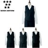 CJ4318 ベスト SEVEN UNIFORM セブンユニフォーム 5～17 ヘリンボーン  毛52%・ポリエステル48%
　　　ツイル  毛52%・ポリエステル48% ※-7 ブラック×ホワイトのみ