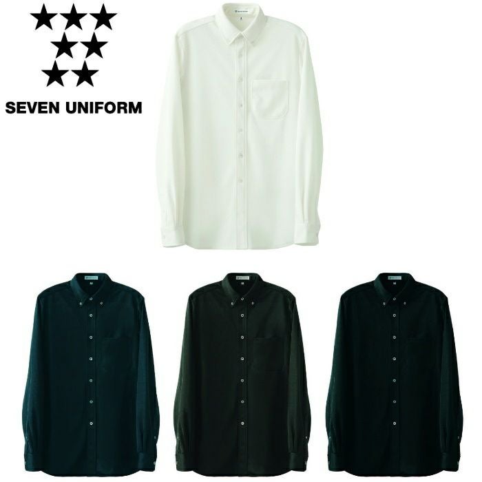 CH4495 ボタンダウンニットシャツ SEVEN UNIFORM セブンユニフォーム SS～5L 鹿の子  ポリエステル100%