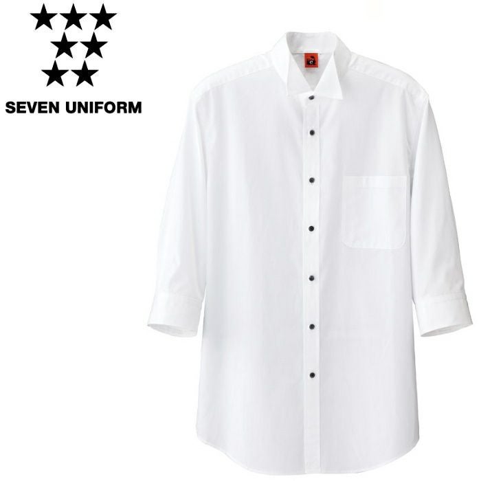 QH7353 7分袖ウイングカラーシャツ SEVEN UNIFORM セブンユニフォーム S～4L ブロード 綿100%