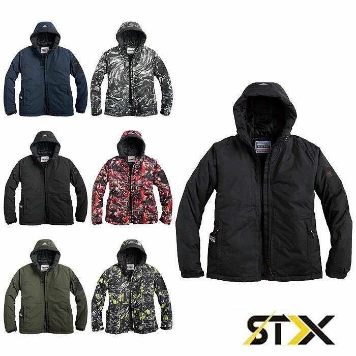 03330 EPIC HEAT フードジャケット SHINMEN シンメン 秋冬作業服 作業着 S～5L 表地・裏地　ポリエステル100% 中綿　ポリエステル80％　テンセル20％