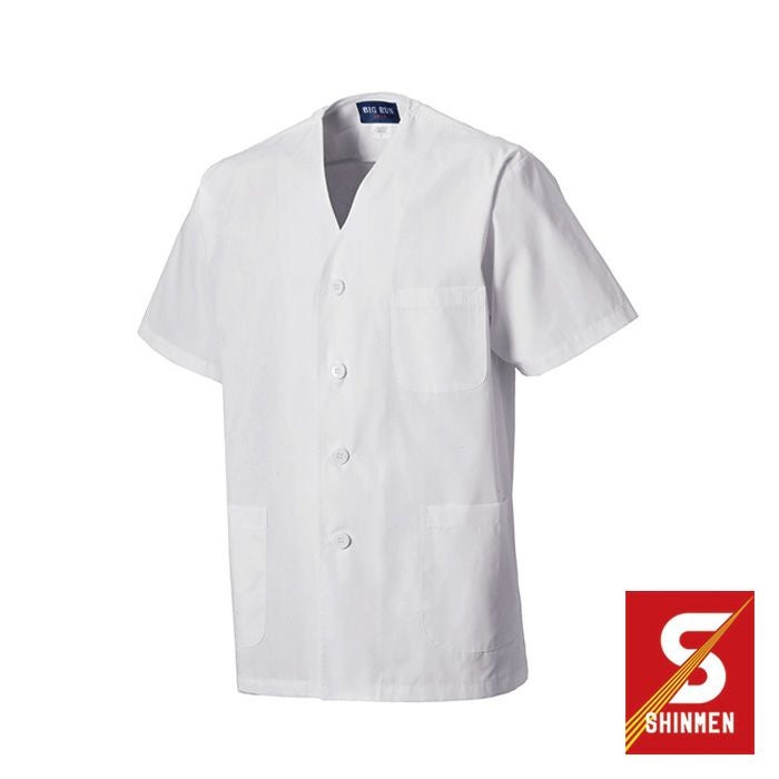 14000 男性用襟なし半袖 SHINMEN シンメン 秋冬作業服 作業着 S～4L 素材：ポリエステル65%・綿35%（ポプリン）