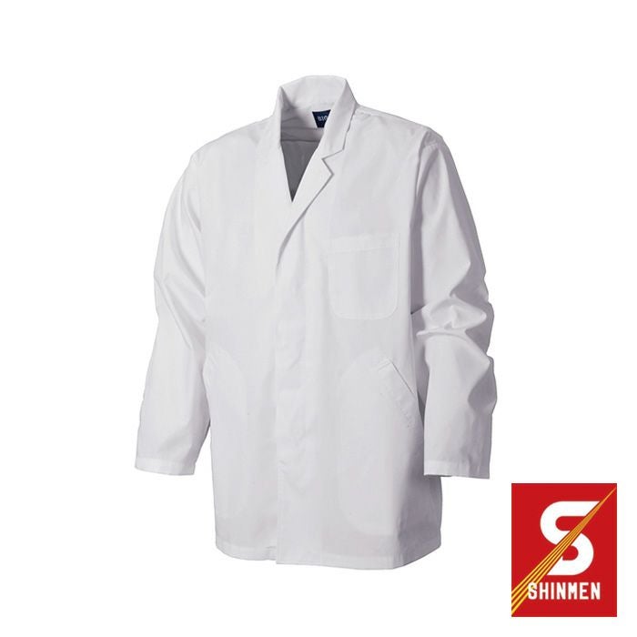 25000 男性用襟付き長袖
（袖口ゴムなし） SHINMEN シンメン 秋冬作業服 作業着 S～4L 素材：ポリエステル65%・綿35%（ポプリン）