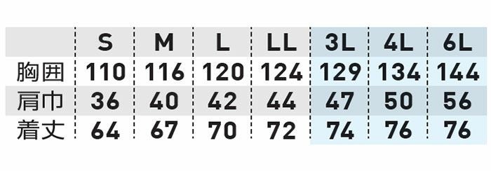 19309 EF用コンプリートセット 桑和 SOWA 春夏作業服 作業着 S～6L ポリエステル100％