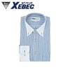 15154 長袖クレリック XEBEC ジーベック 春夏作業服 作業着 S～4L 綿52％・ポリエステル48％ 先染めストライプ