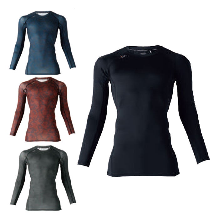 8335-40 長袖サポートシャツ 桑和 SOWA G.GROUND 春夏作業服 インナー コンプレッション S～4L ポリエステル87％・ポリウレタン13％