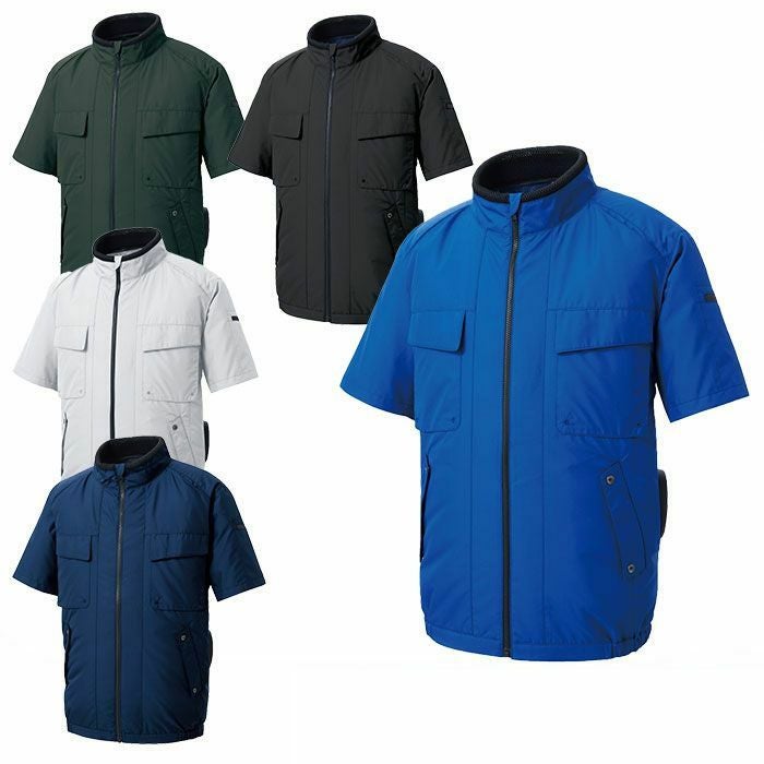 KF92410 エコ半袖ブルゾン サンエス SUN-S 空調風神服専用 春夏 作業服 作業着 S～5L ポリエステル100％