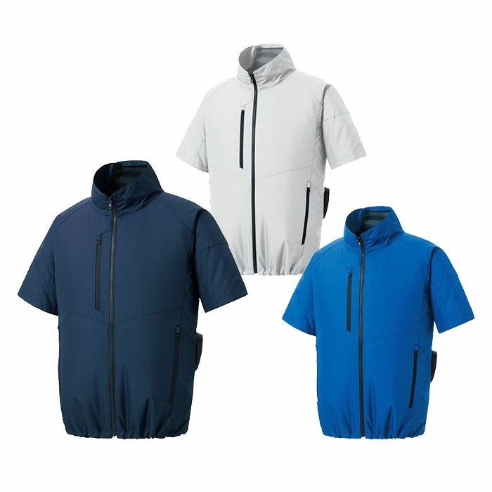 KF92420 エコ半袖ブルゾン サンエス SUN-S 空調風神服専用 春夏 作業服 作業着 S～5L ポリエステル100％