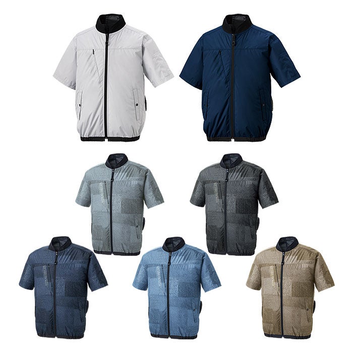 KF92440 ショートスリーブジャケット サンエス SUN-S 空調風神服専用 春夏 作業服 作業着 S～5L ポリエステル100％