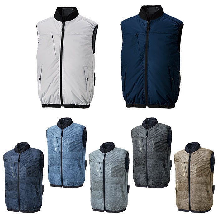 KF92442 ベスト サンエス SUN-S 空調風神服専用 春夏 作業服 作業着 S～5L ポリエステル100％