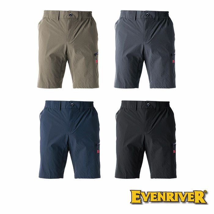 GR1003 コーデュラストレッチカーゴハーフパンツ EVENRIVER イーブンリバー 春夏 作業服 作業着 S～4L ナイロン88％・ポリウレタン12％