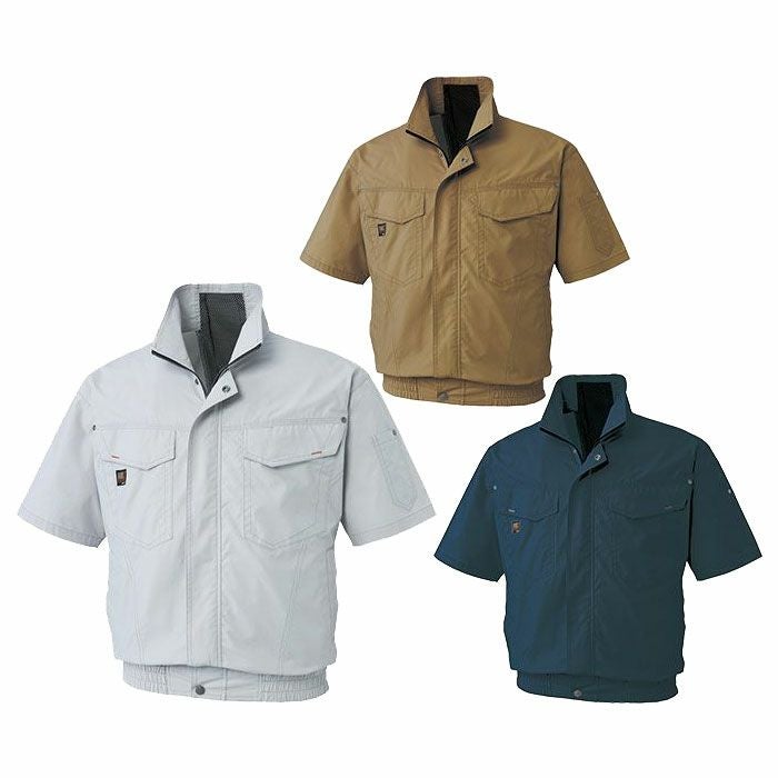 KF91450 半袖ワークブルゾン サンエス SUN-S 空調風神服専用 春夏 作業服 作業着 M～5L 綿100％
