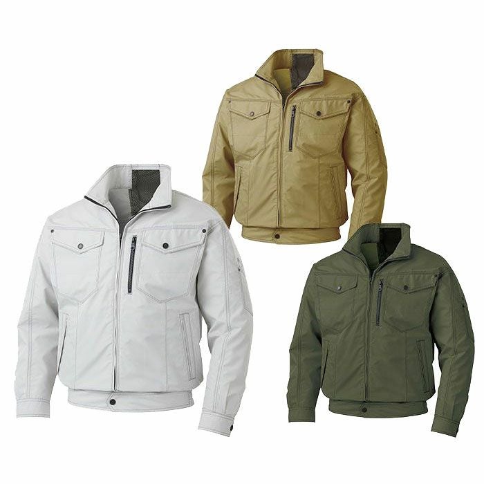 KF95100V ファンネット付き長袖ブルゾン サンエス SUN-S 空調風神服専用 春夏 作業服 作業着 M～5L ポリエステル74％・綿25％・複合繊維1％