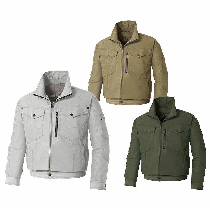 KF95100 長袖ブルゾン サンエス SUN-S 空調風神服専用 春夏 作業服 作業着 M～5L ポリエステル74％・綿25％・複合繊維1％