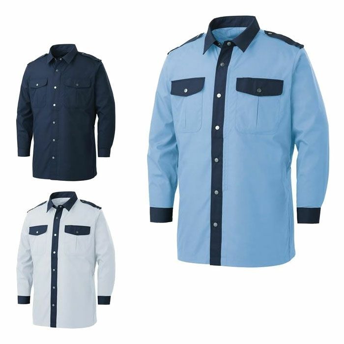 KF92029 長袖シャツ サンエス SUN-S 空調風神服専用 春夏 作業服 作業着 M～5L ポリエステル75％・綿25％ ブロード