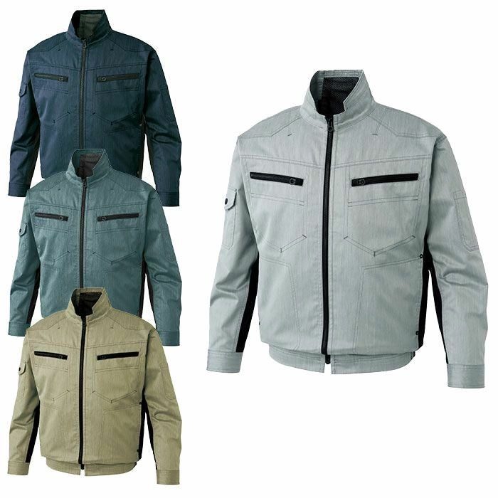 KF93900 長袖ブルゾン サンエス SUN-S 空調風神服専用 春夏 作業服 作業着 M～5L ポリエステル35％・綿64％・複合繊維1％