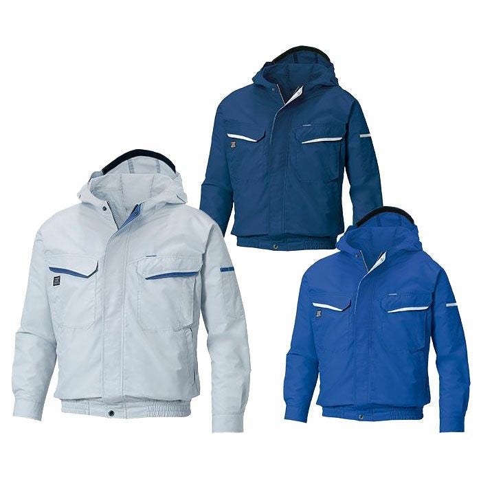 KF90480 フード付き長袖ワークブルゾン サンエス SUN-S 空調風神服専用 春夏 作業服 作業着 M～5L ポリエステル74％・綿25％・複合繊維1％